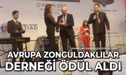 Avrupa Zonguldaklılar Derneği ödül aldı