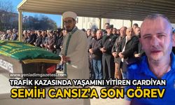 Trafik kazası sonucu yaşamını yitiren gardiyan Semih Cansız'a son görev