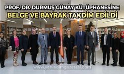 ZBEÜ kütüphanesine belge ve bayrak takdim edildi