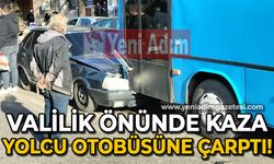 Zonguldak kent merkezinde kaza: Yolcu otobüsüne çarptı!