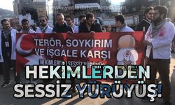 Zonguldak'ta hekimler soykırım ve işgale karşı sessizce yürüdü