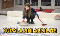Zonguldak’ta curling heyecanı: Kupalarını heyecanla aldılar!
