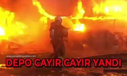 Depo cayır cayır yandı