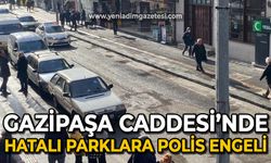 Gazipaşa Caddesi'ndeki hatalı parklara polis engeli