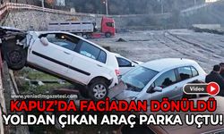 Kapuz'da kaza: Yoldan park alanına uçtu!