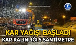 Kar yağışı başladı: Kar kalınlığı 5 santimetre