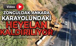 Zonguldak - Ankara karayolundaki heyelan kaldırılıyor