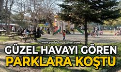 Zonguldak'ta güzel havayı gören parka koştu