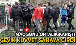 Maç sonu ortalık karıştı: Çevik kuvvet sahaya girdi!