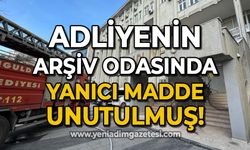 Zonguldak Adliyesi'nin içinde yanıcı madde unutulmuş!