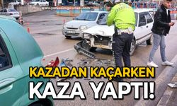 Kazadan kaçarken kaza yaptı!