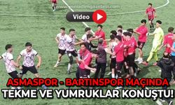 Asmaspor - Bartınspor oyuncuları ve teknik heyeti birbirine girdi: Tekme ve yumruklar konuştu!