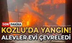 Kozlu'da yangın: Alevler evi çevreledi!