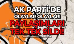 AK Parti'de olaylar olaylar: Paylaşımları tek tek sildi!