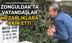 Zonguldak’ta Vatandaşlar Ramazan Bayramı'nda Mezarlıklara Akın etti