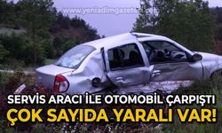 Servis aracı ile otomobil çarpıştı: 5 yaralı