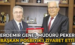 Erdemir Genel Müdürü Peker'den Başkan Halil Posbıyık'a ziyaret