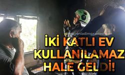 İki katlı ev, çıkan yangında kullanılamaz hale geldi!