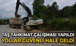 Taş tahkimat çalışması yapıldı: Yollar güvenli hale geldi