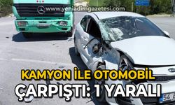 Kamyon ile otomobil çarpıştı: 1 yaralı