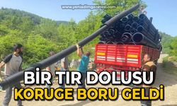 Bir tır dolusu koruge boru geldi