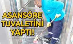 Asansöre tuvaletini yaptı