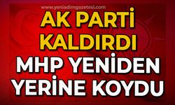 AK Parti kaldırdı, MHP yerine koydu