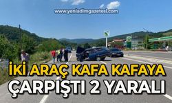 İki araç kafa kafaya çarpıştı: 2 yaralı