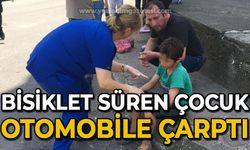 Mahallede bisiklet süren çocuk otomobile çarptı