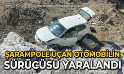 Şarampole uçan otomobilin sürücüsü yaralandı