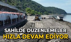 Sahilde düzenlemeler hızla devam ediyor