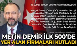 Metin Demir ilk 500'de yer alan firmaları kutladı