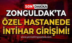 Zonguldak'ta özel hastanede intihar girişimi: 3. kattan kendini atmak isterken yakalandı