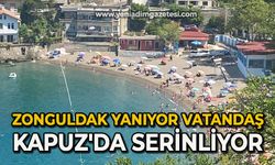 Zonguldak yanıyor vatandaş kapuz'da serinliyor