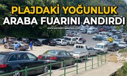 Plajdaki yoğunluk araba fuarını andırdı