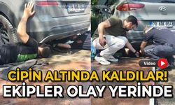 Cipin altında sıkışık kaldılar: İtfaiye ekipleri çıkarttı!