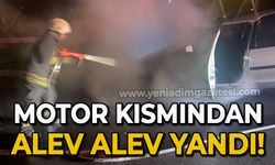 Motor kısmından alev aldı, küle döndü