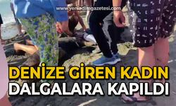 Denize giren kadın dalgalara kapıldı