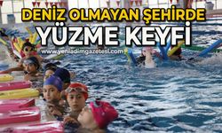 Deniz olmayan şehirde yüzme keyfi