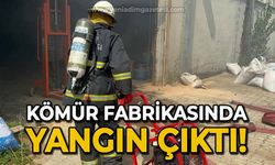 Mangal kömürü üreten fabrikada yangın çıktı!