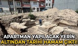 Apartman yapılacak yerin altından tarihi hamam çıktı