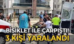 Bisiklet ile çarpıştı: 3 kişi yaralandı!