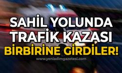 Sahil yolunda trafik kazası: Birbirlerine girdiler!