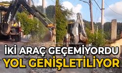 İki araç geçemeyen yol genişletiliyor: Çalışmalar başladı