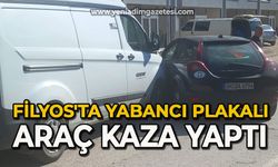 Filyos'ta yabancı plakalı araç kaza yaptı