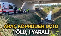 Araç köprüden uçtu: 1 ölü, 1 yaralı