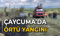 Çaycuma’da örtü yangını