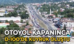 Otoyol kapalı olunca D-100’de kilometrelerce kuyruk oluştu