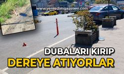 Dubaları kırıp dereye atıyorlar