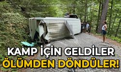 Kamp için Yedigöller’e gelen çiftin karavanı devrildi: 2 yaralı